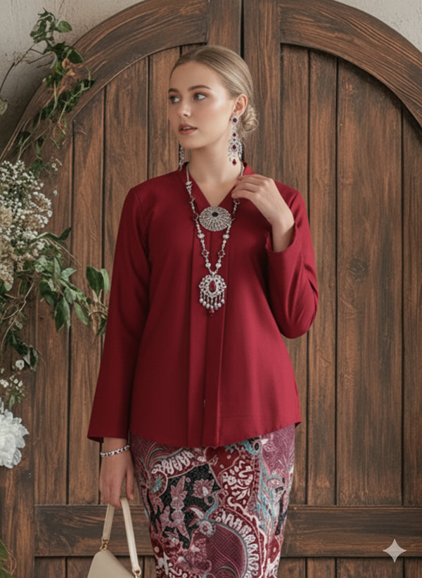BAJU KEBAYA DEEVYA (MAROON)